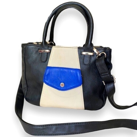 Steve Madden Small Faux Leather Colorblock Handbag Crossbody Strap Multi Pockets - Picture 1 of 12